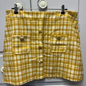 SHEIN yellow plaid skirt